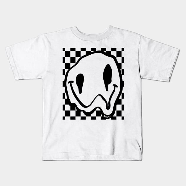 Melty Smile (Black Version) Kids T-Shirt by Jan Grackle